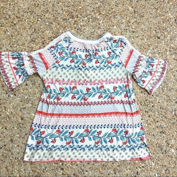 Vintage America Peasant Floral Cold Shoulder Top Size XL - Picture 7 of 7